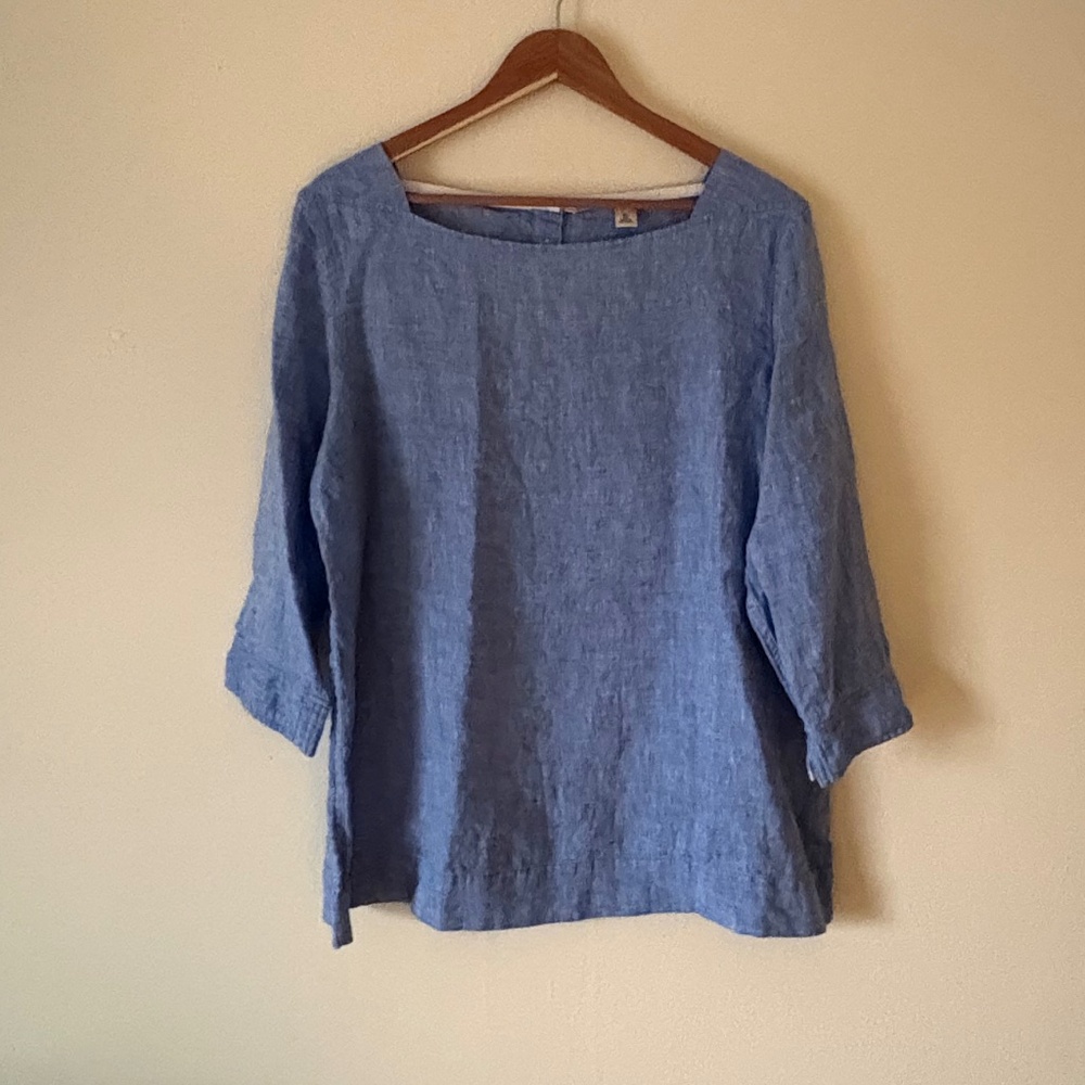 L.L. Bean linen blouse